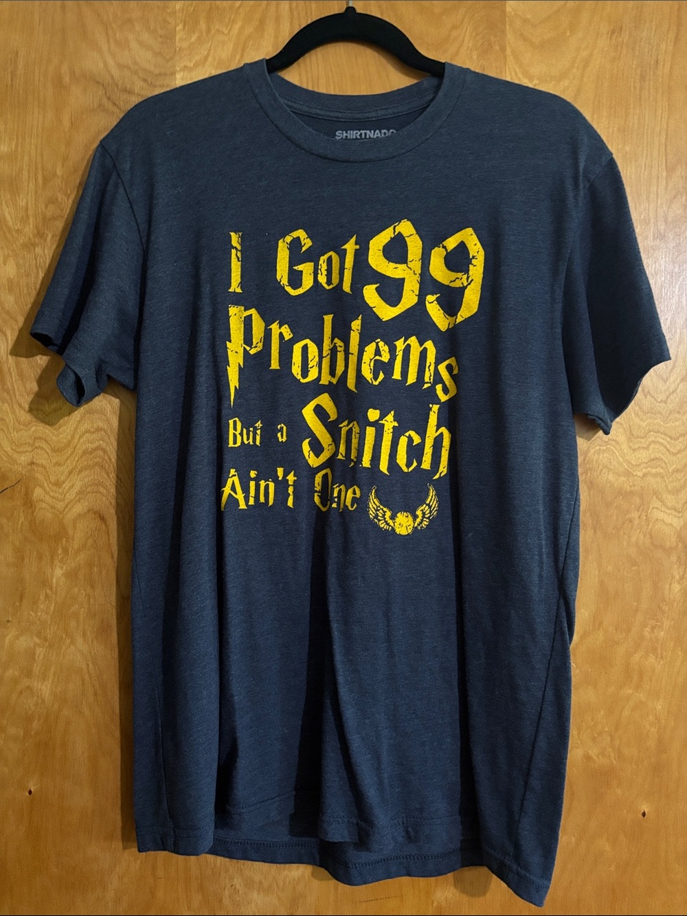 Graphic Tee with Yellow 'I Got 99 Problems But a Snitch Ain't One' Print
